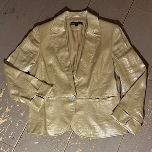 Lafayette 148 New York Metallic Gold Blazer